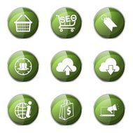 SEO Internet Sign Green Vector Button Icon Design Set 7 N5