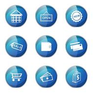 Shopping Sign Blue Vector Button Icon Design Set 2 N5
