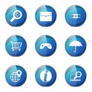 SEO Internet Sign Blue Vector Button Icon Design Set 10 N5