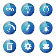 SEO Internet Sign Blue Vector Button Icon Design Set 8 N6