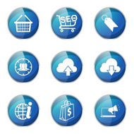 SEO Internet Sign Blue Vector Button Icon Design Set 7 N6