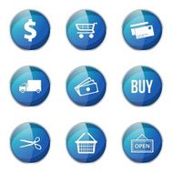 Shopping Sign Blue Vector Button Icon Design Set N5