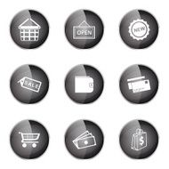 Shopping Sign Black Vector Button Icon Design Set 2 N5