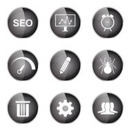 SEO Internet Sign Black Vector Button Icon Design Set 8 N5