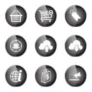 SEO Internet Sign Black Vector Button Icon Design Set 7 N6