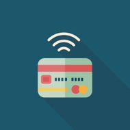 credit card flat icon with long shadow eps10 N38