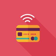 credit card flat icon with long shadow eps10 N40