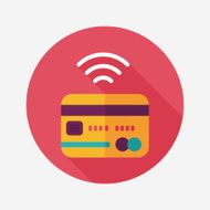 credit card flat icon with long shadow eps10 N41