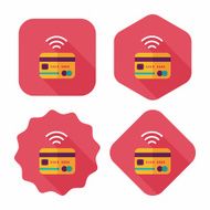 credit card flat icon with long shadow eps10 N42