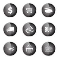 Shopping Sign Black Vector Button Icon Design Set N5