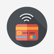 credit card flat icon with long shadow eps10 N44