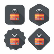 credit card flat icon with long shadow eps10 N45