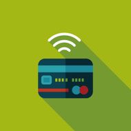 credit card flat icon with long shadow eps10 N46