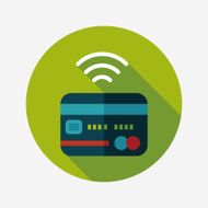 credit card flat icon with long shadow eps10 N47
