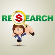 People Set - Business Businesswomen Research and dollar