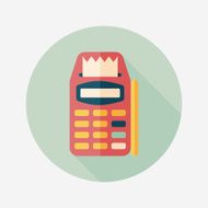 Credit card machine flat icon with long shadow eps10 N13
