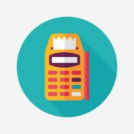 Credit card machine flat icon with long shadow eps10 N15