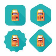 Credit card machine flat icon with long shadow eps10 N16