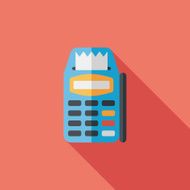 Credit card machine flat icon with long shadow eps10 N17