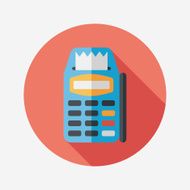 Credit card machine flat icon with long shadow eps10 N18