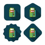 Credit card machine flat icon with long shadow eps10 N19