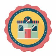 Building restaurant flat icon with long shadow eps10 N19