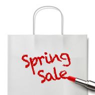 spring sale words written by red lipstick