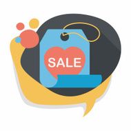 Valentine's Day SALE flat icon with long shadow eps10 N32