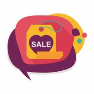 Valentine's Day SALE flat icon with long shadow eps10 N33