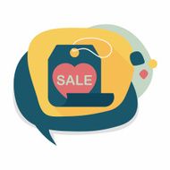 Valentine's Day SALE flat icon with long shadow eps10 N34
