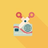 credit card flat icon with long shadow eps10 N49