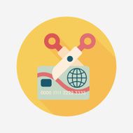 credit card flat icon with long shadow eps10 N50