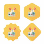 credit card flat icon with long shadow eps10 N51