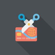 credit card flat icon with long shadow eps10 N55