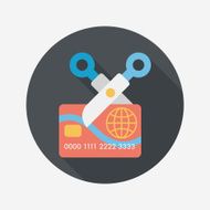 credit card flat icon with long shadow eps10 N56