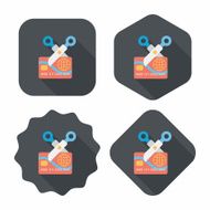 credit card flat icon with long shadow eps10 N57