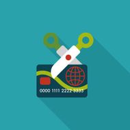 credit card flat icon with long shadow eps10 N58