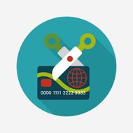 credit card flat icon with long shadow eps10 N59