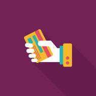 credit card flat icon with long shadow eps10 N65