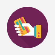 credit card flat icon with long shadow eps10 N66