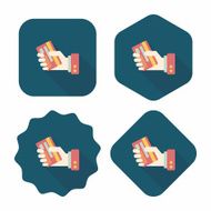 credit card flat icon with long shadow eps10 N70