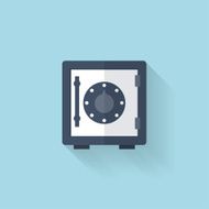 Flat web icon Safe bank deposit