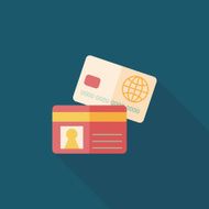credit card flat icon with long shadow eps10 N71