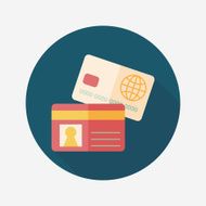 credit card flat icon with long shadow eps10 N72