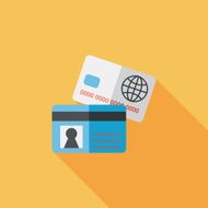 credit card flat icon with long shadow eps10 N77