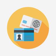 credit card flat icon with long shadow eps10 N78