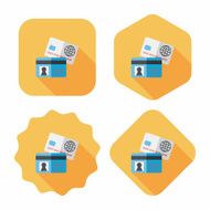 credit card flat icon with long shadow eps10 N79