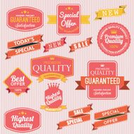Set of vector stickers and ribbons N5