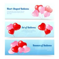 Colorful balloons horizontal banners set N2
