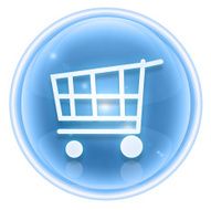 shopping cart icon ice isolated on white background